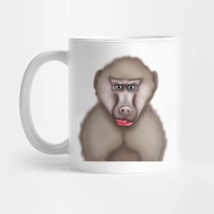 Cute Baboon Drawing Mug